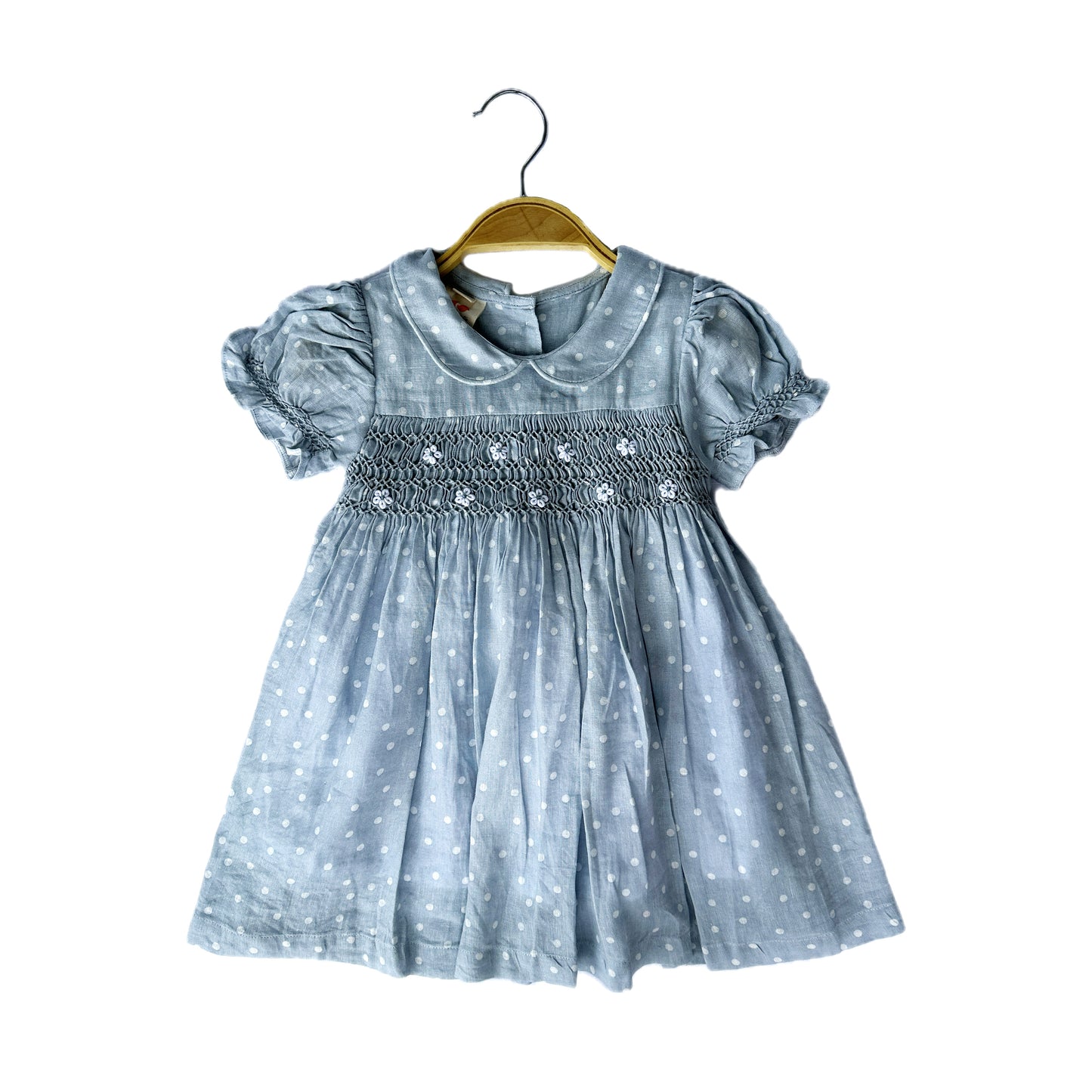 Silver Bloom Smocked Dress