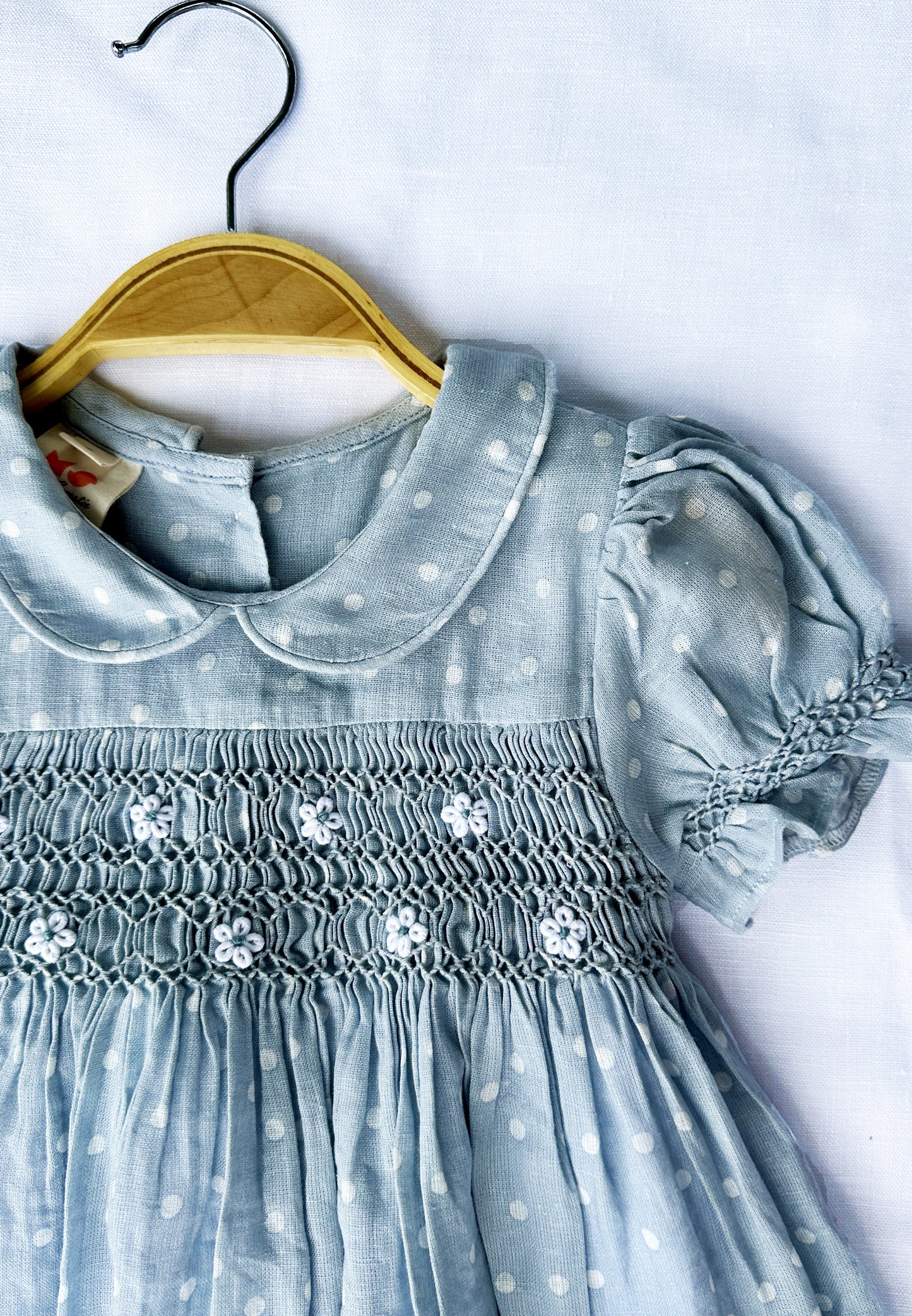 Silver Bloom Smocked Dress