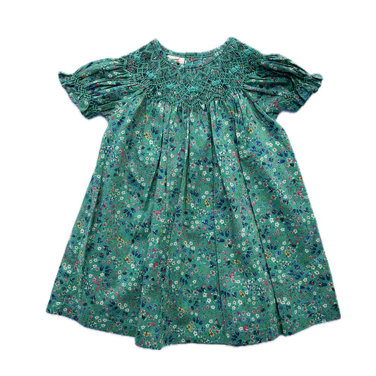 Verdant Petals Smocked Dress