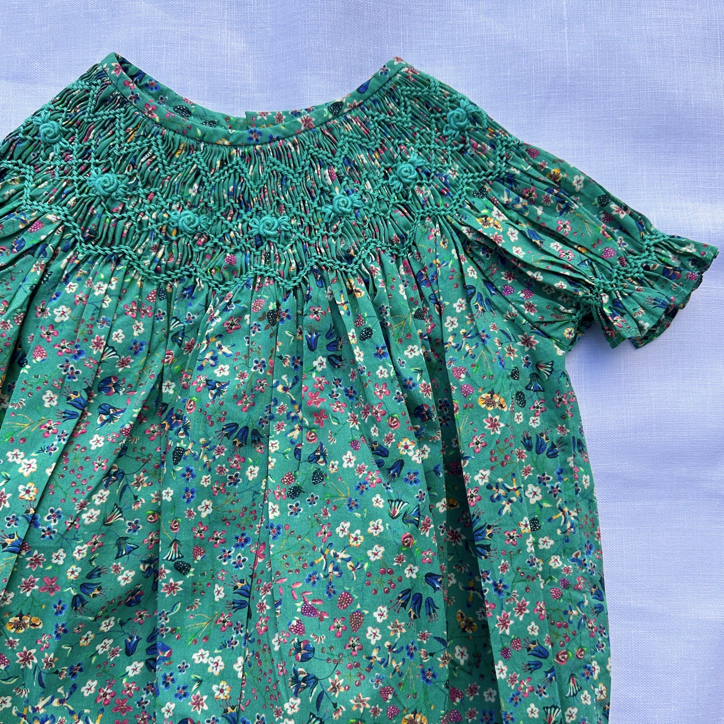 Verdant Petals Smocked Romper