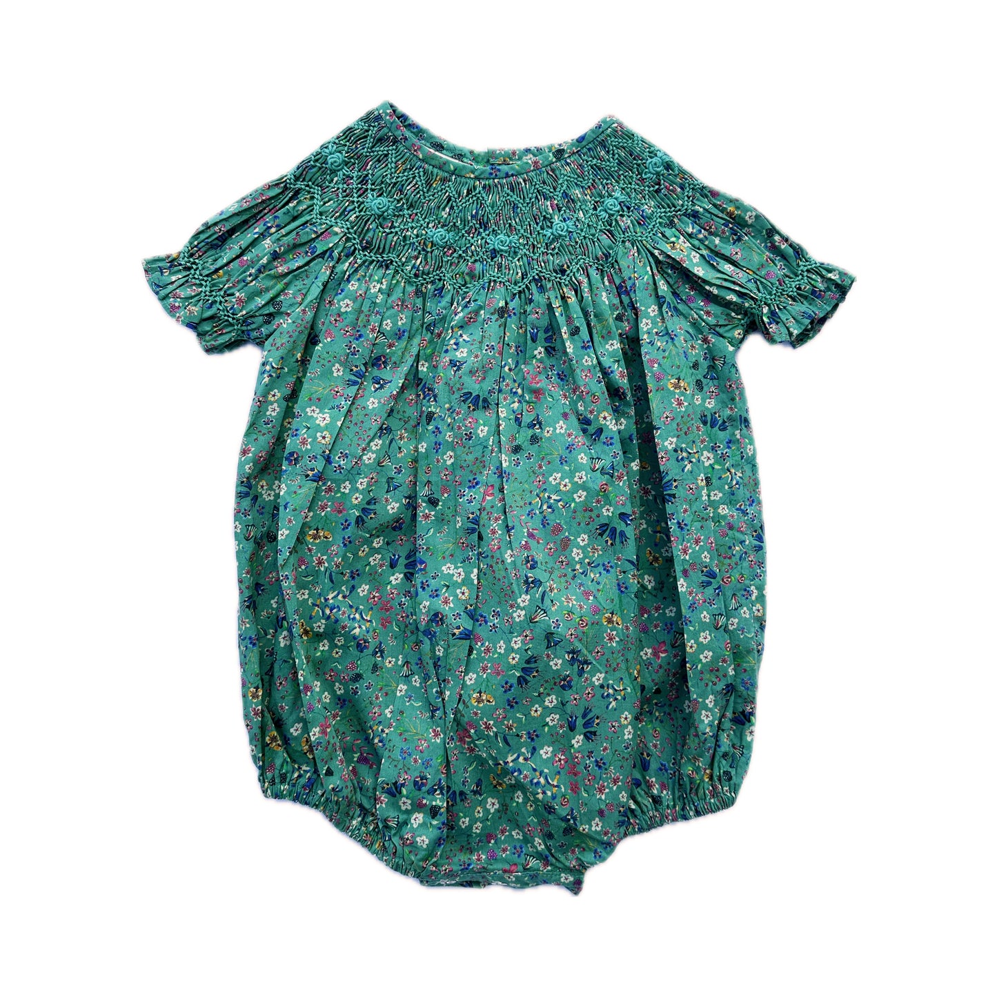 Verdant Petals Smocked Romper