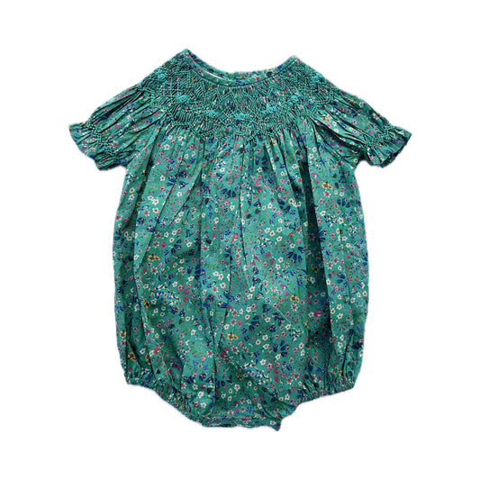 Verdant Petals Smocked Romper