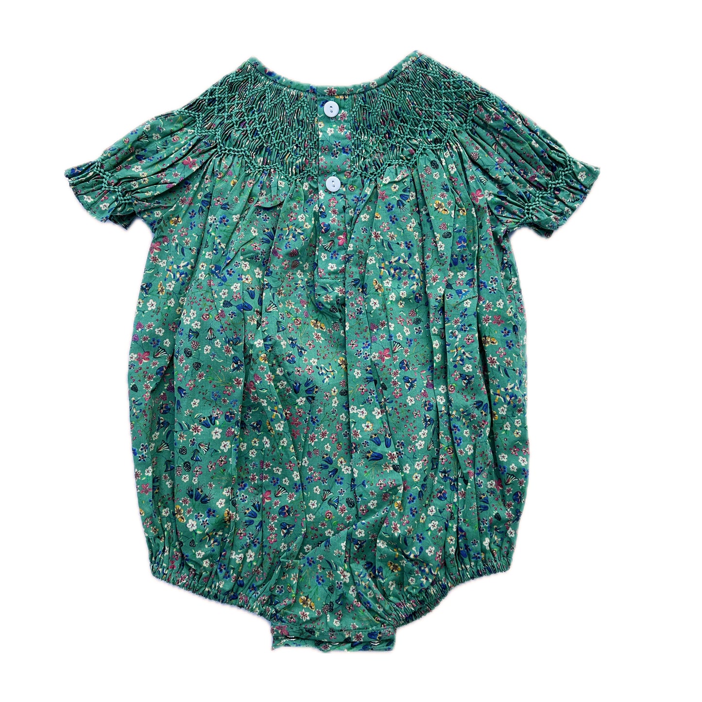 Verdant Petals Smocked Romper