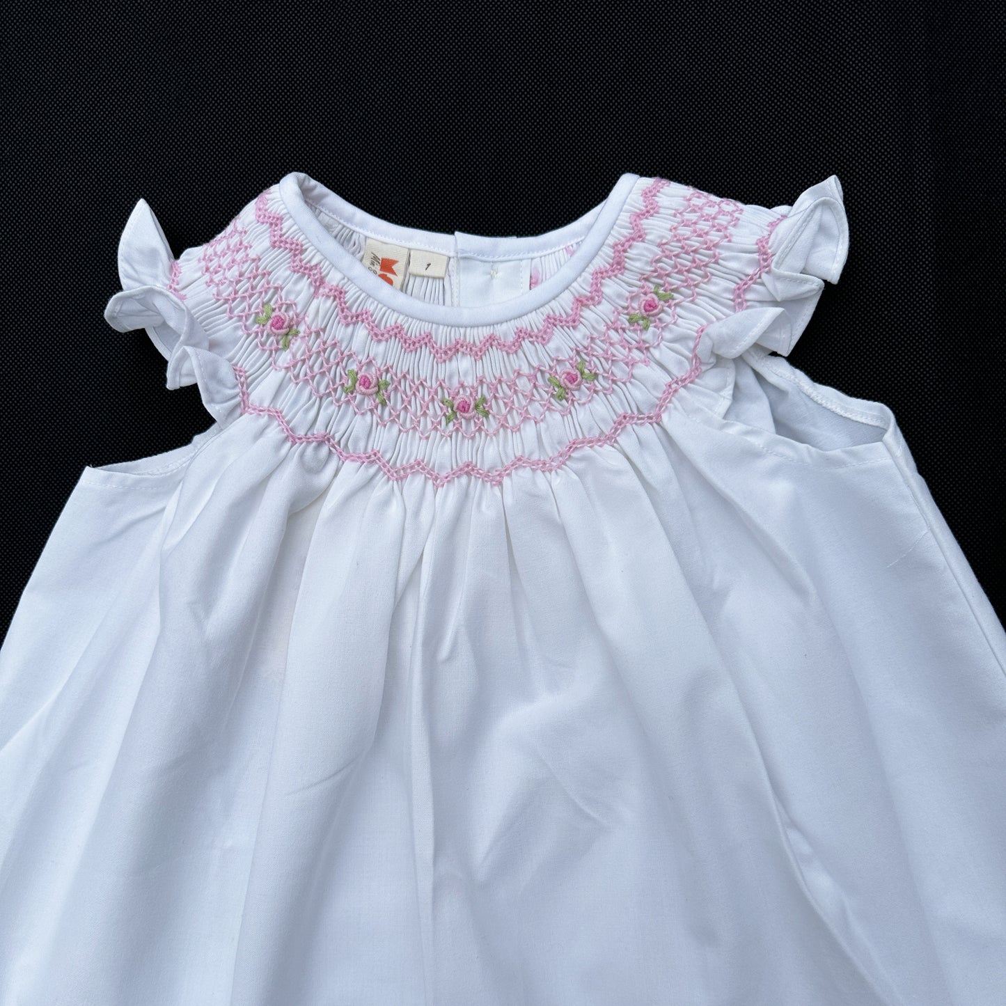 White Bishop Smocked Dress