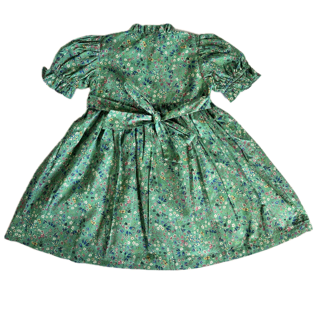 Willow Green Floral Smocked Cotton Dress