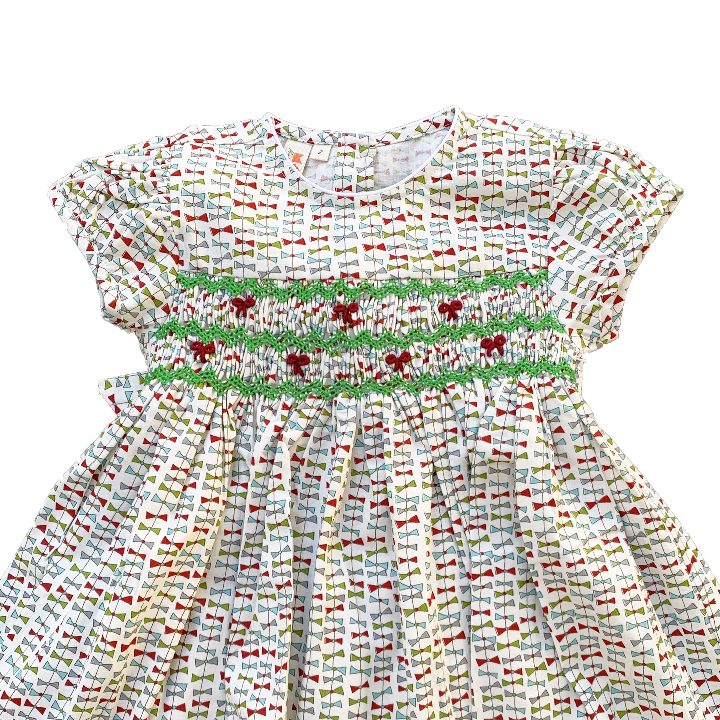 Colorful Bows Smocked Dress