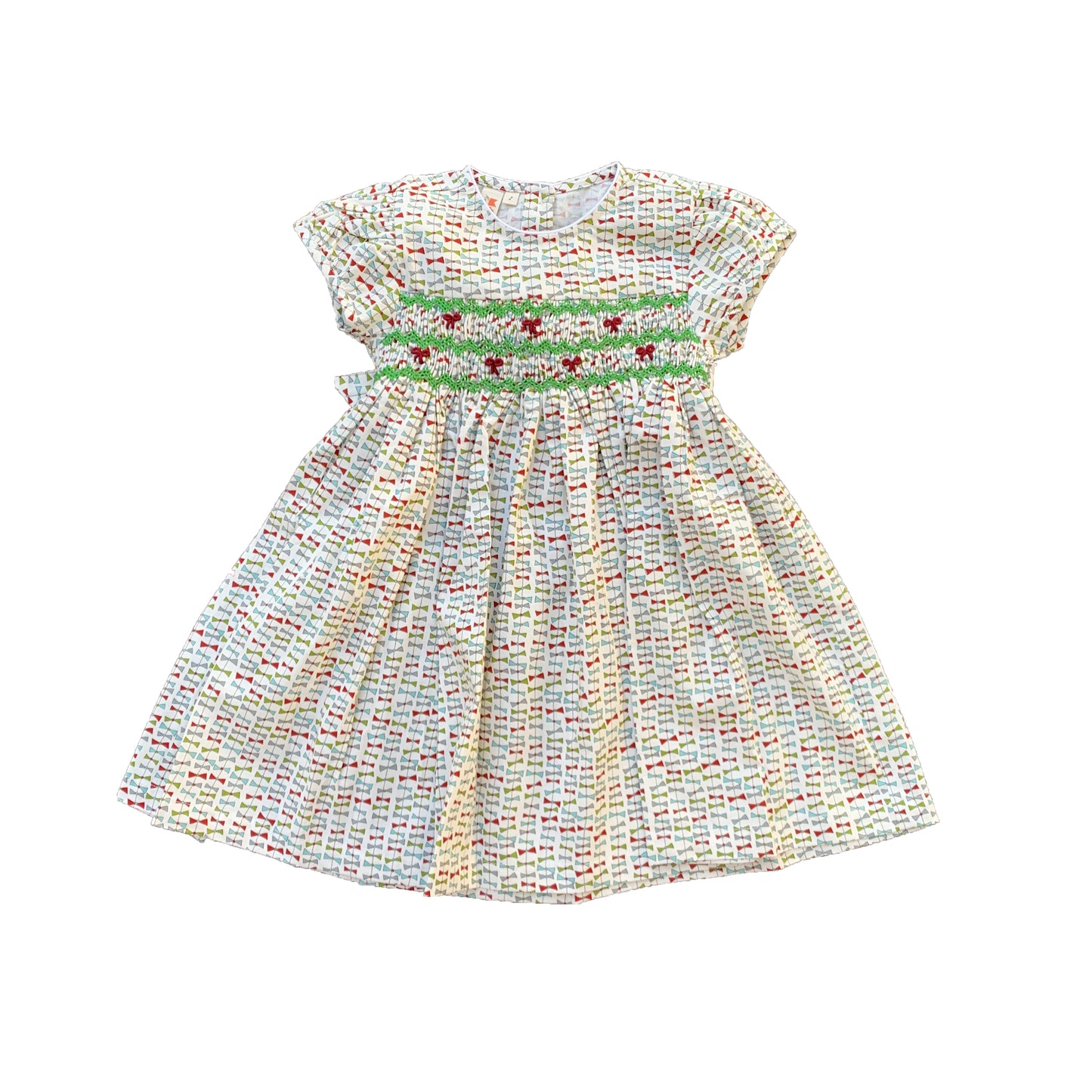 Colorful Bows Smocked Dress