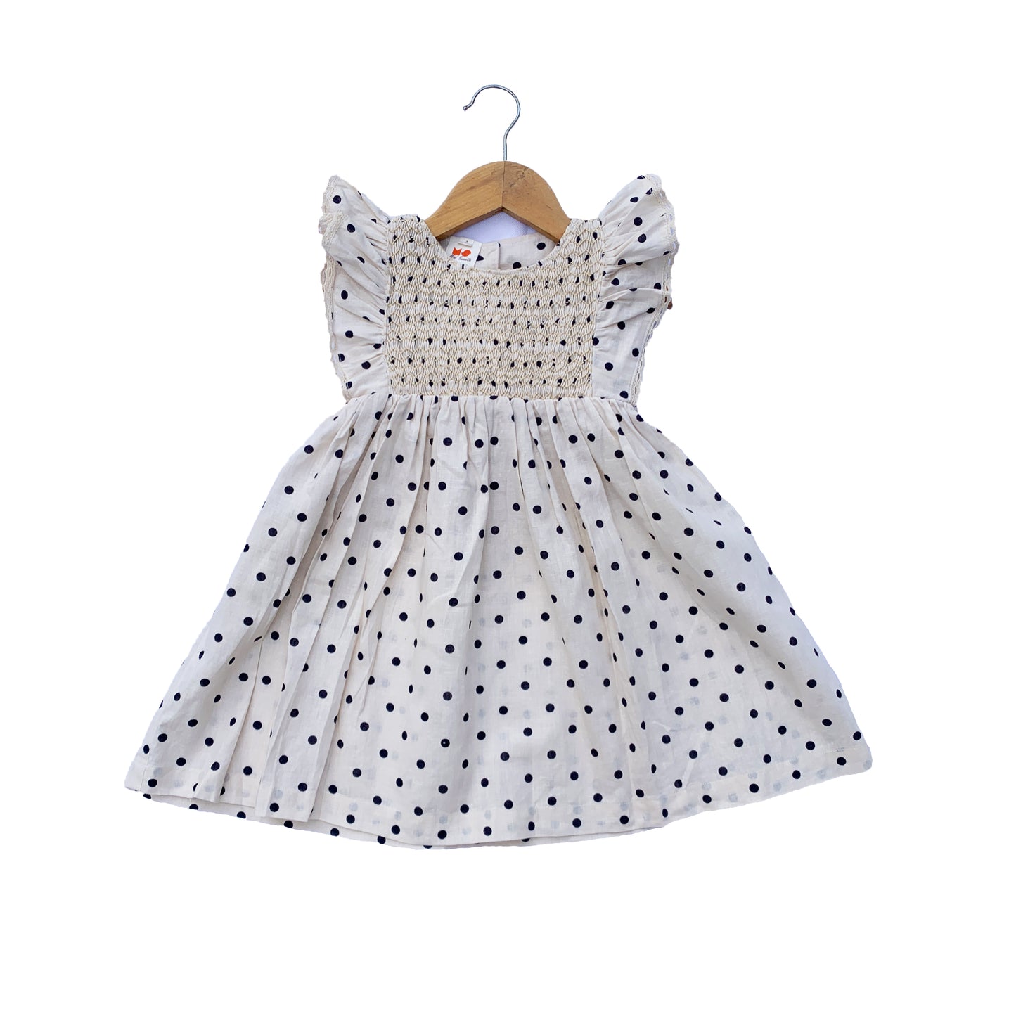 Cream Dot Smocked Dress