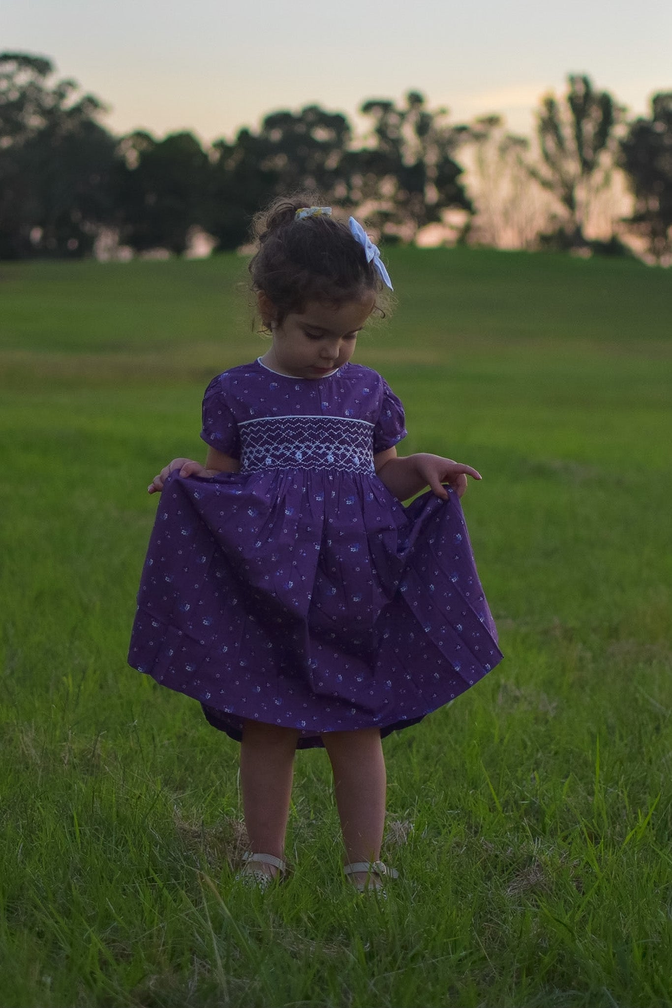 Sweet Purple Smocked Dress.