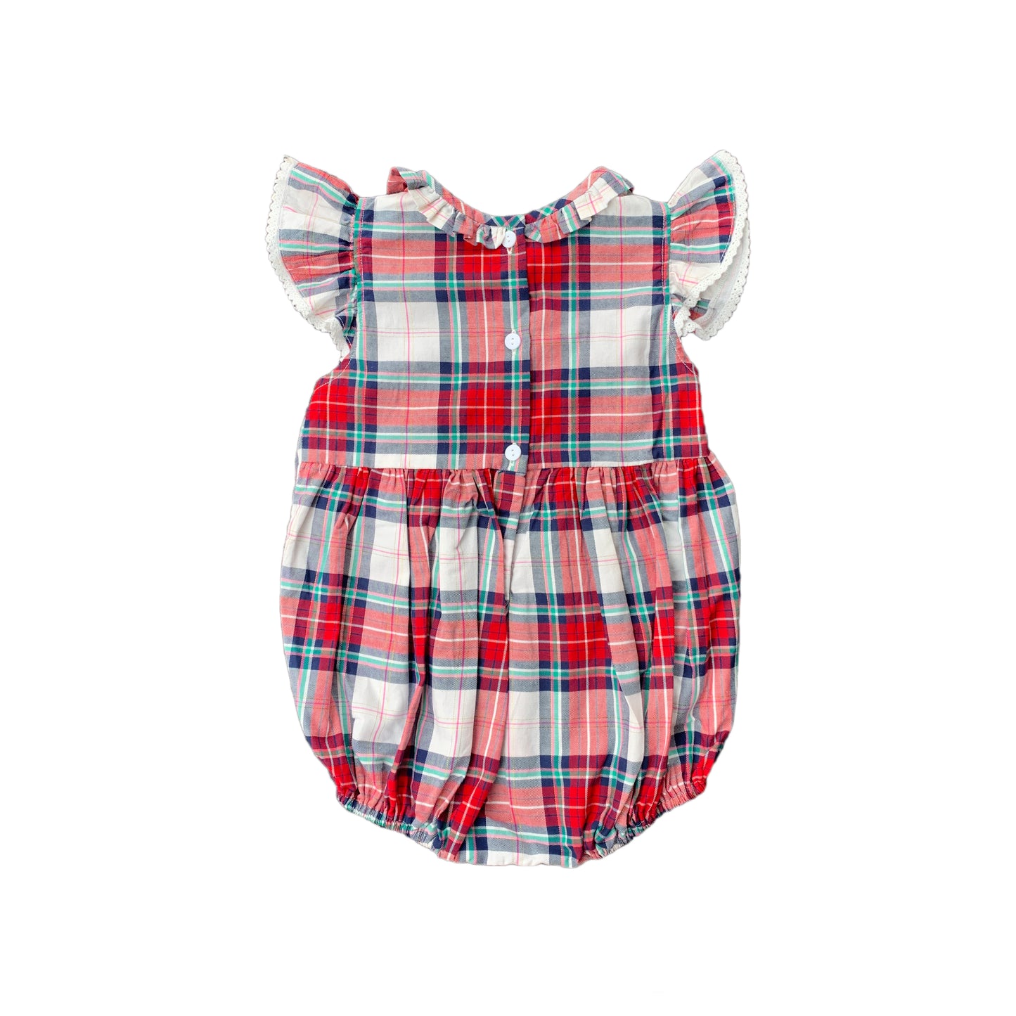 Red Checked Smocked Romper