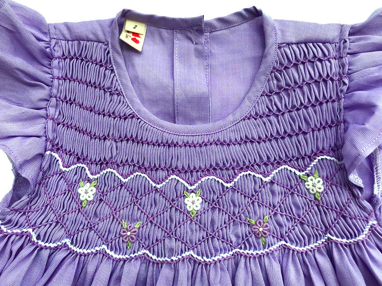 Sweet Violet Hand Smocked Dress.