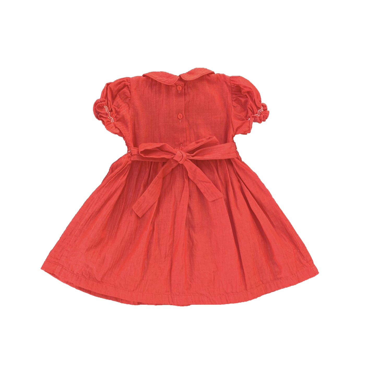 Lava Red Smocked Dress