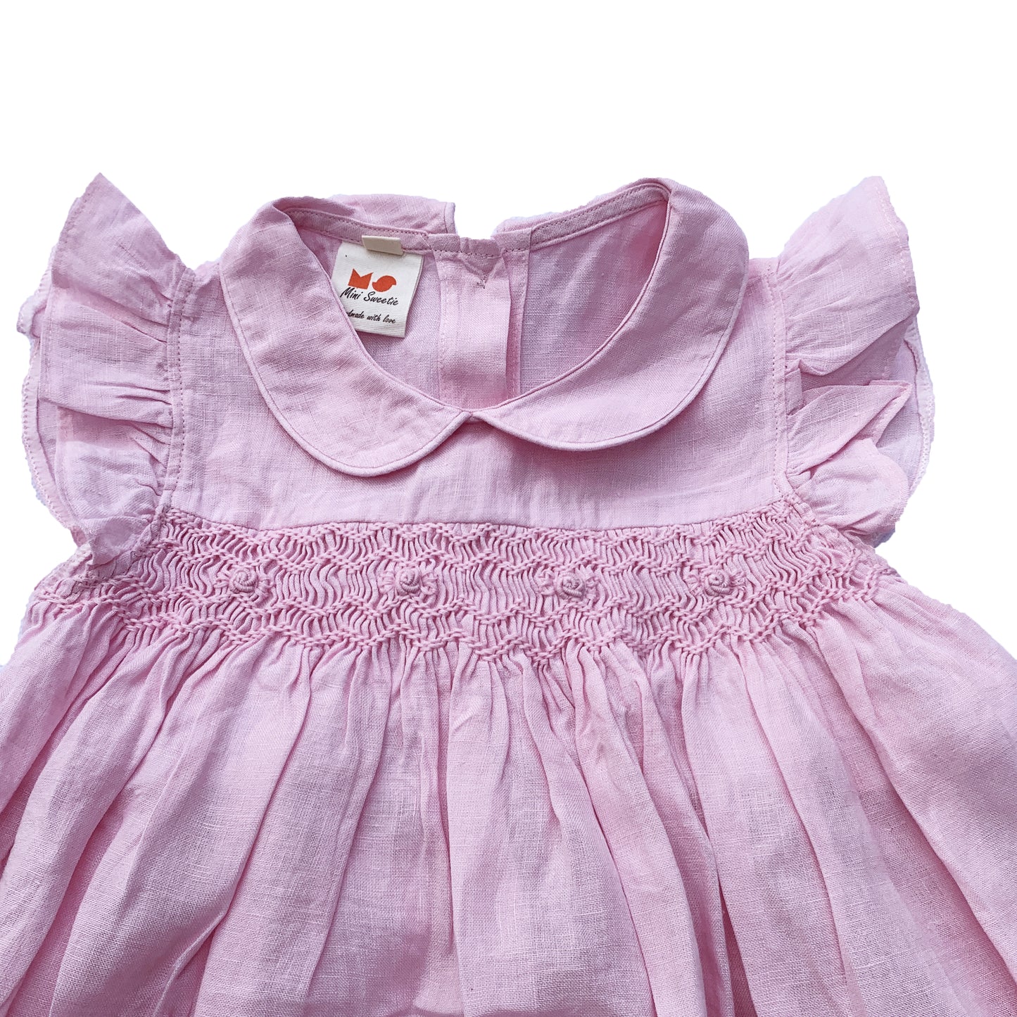Light Pink Linen Smocked Dress