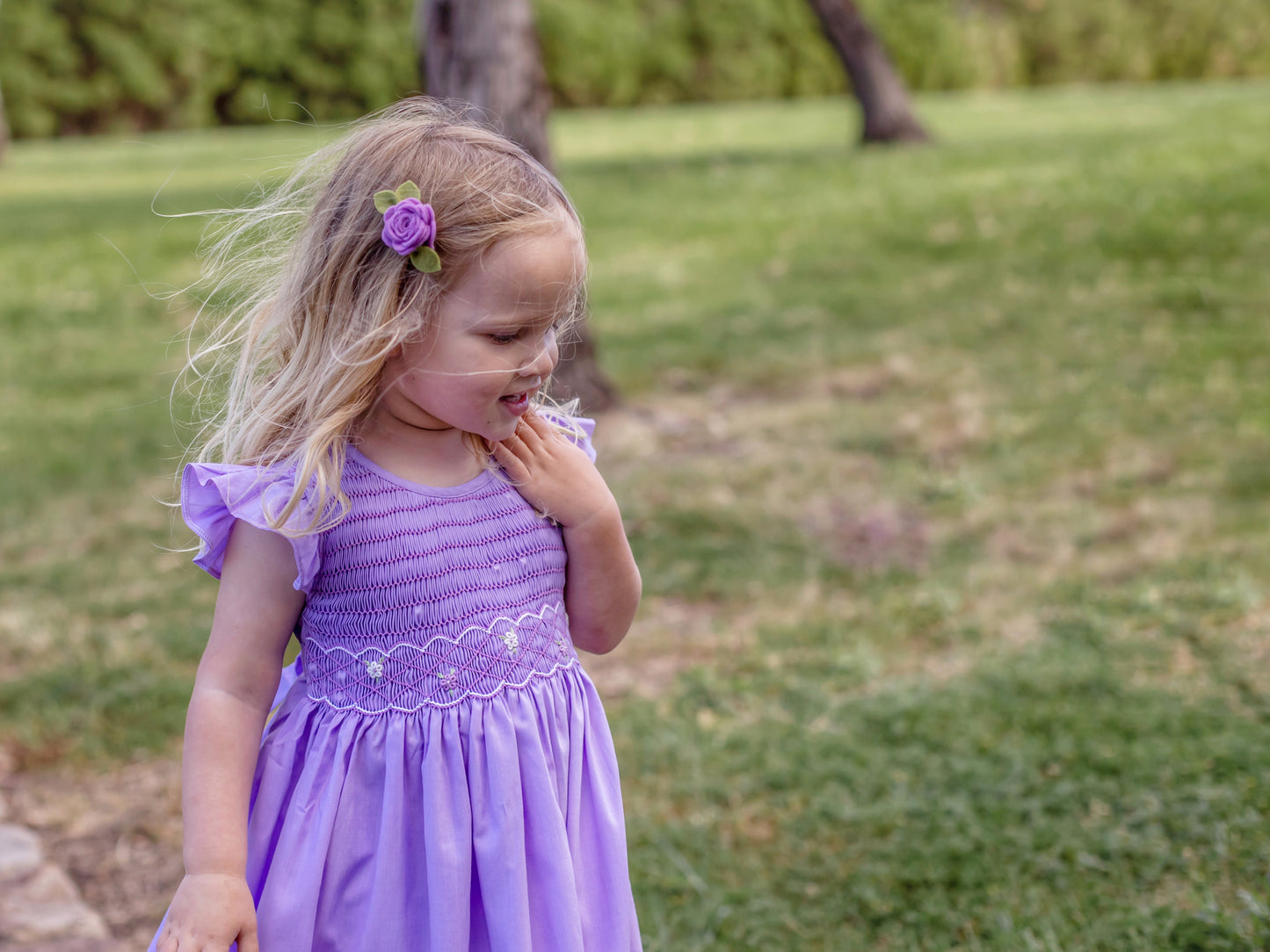 Sweet Violet Hand Smocked Dress.