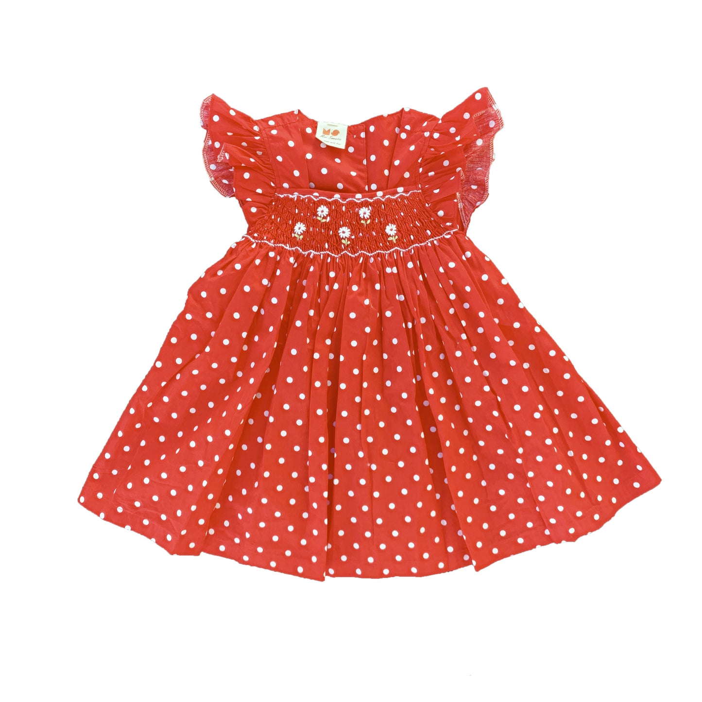 Red Polka Dot Smocked Dress