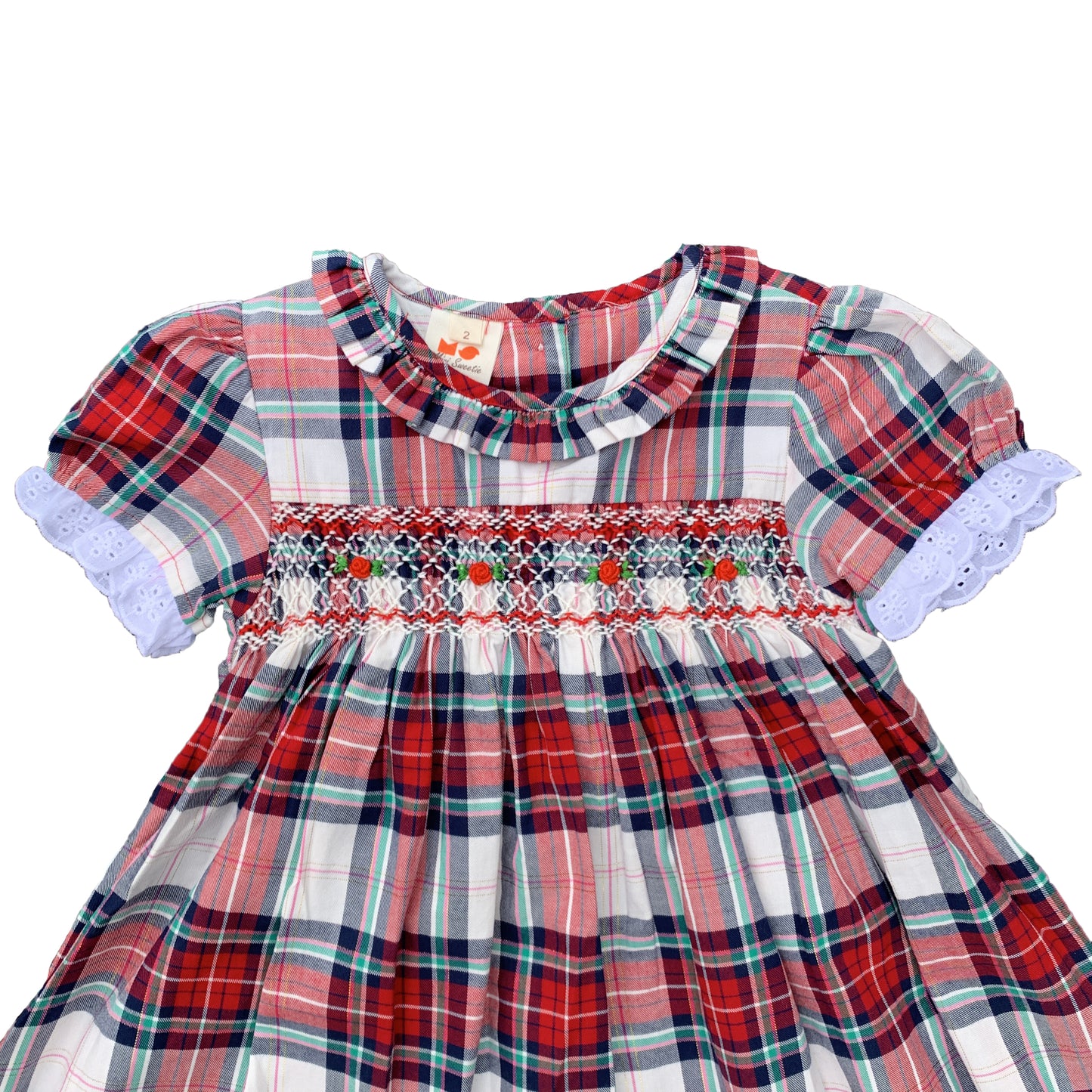 Red Checked Smocked Dress