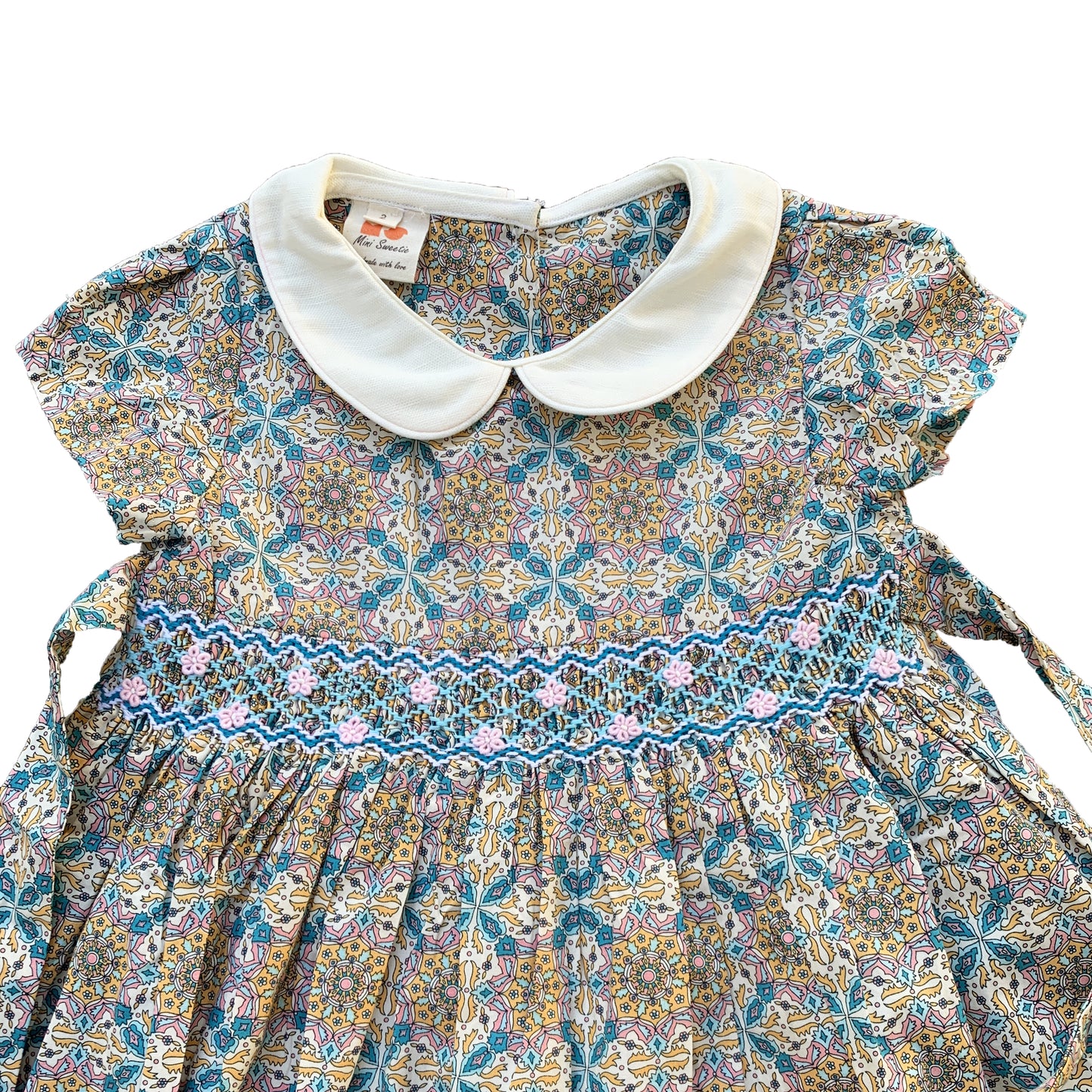 Vintage Pattern Smocked Dress