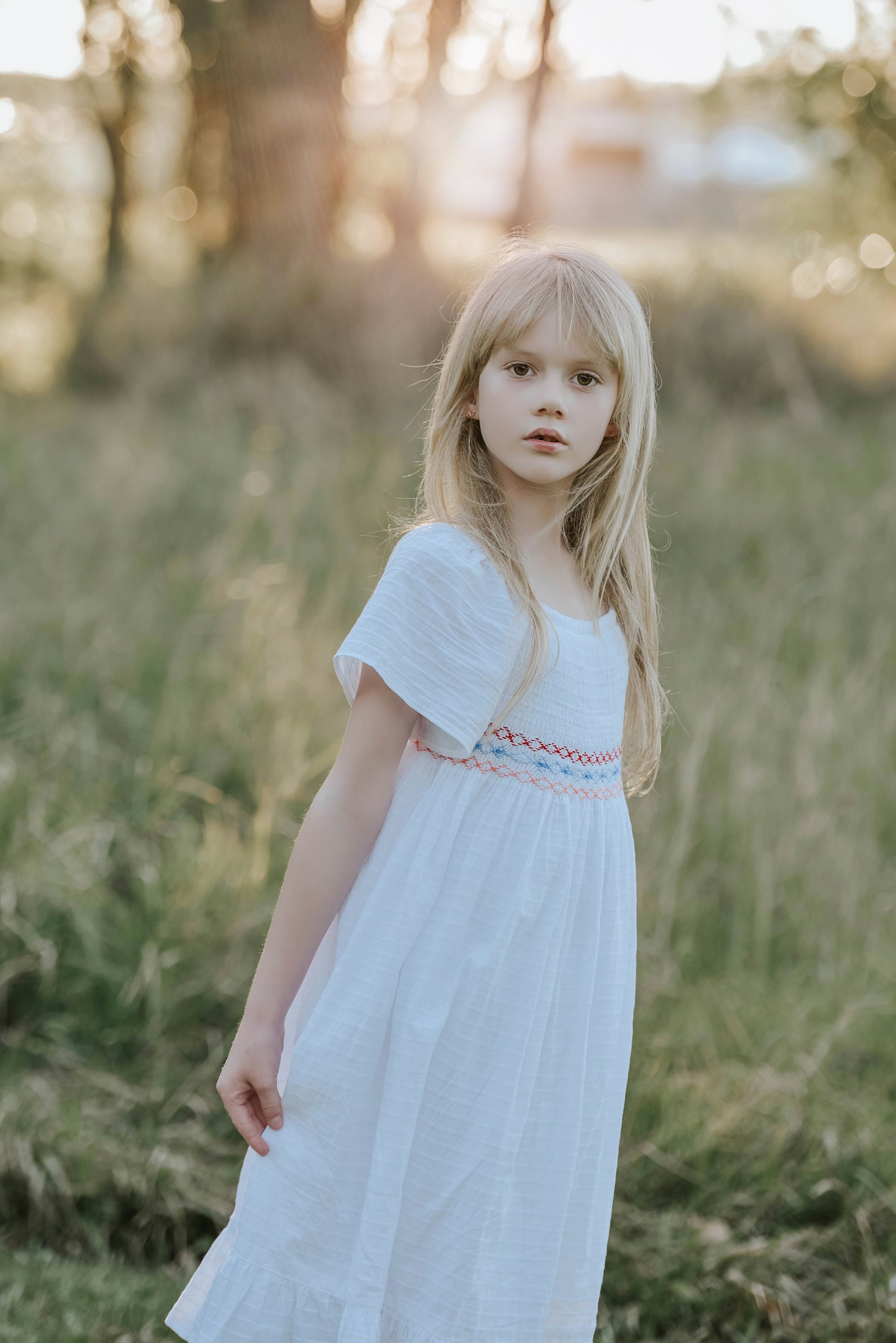 White Beauty Smocked Dress