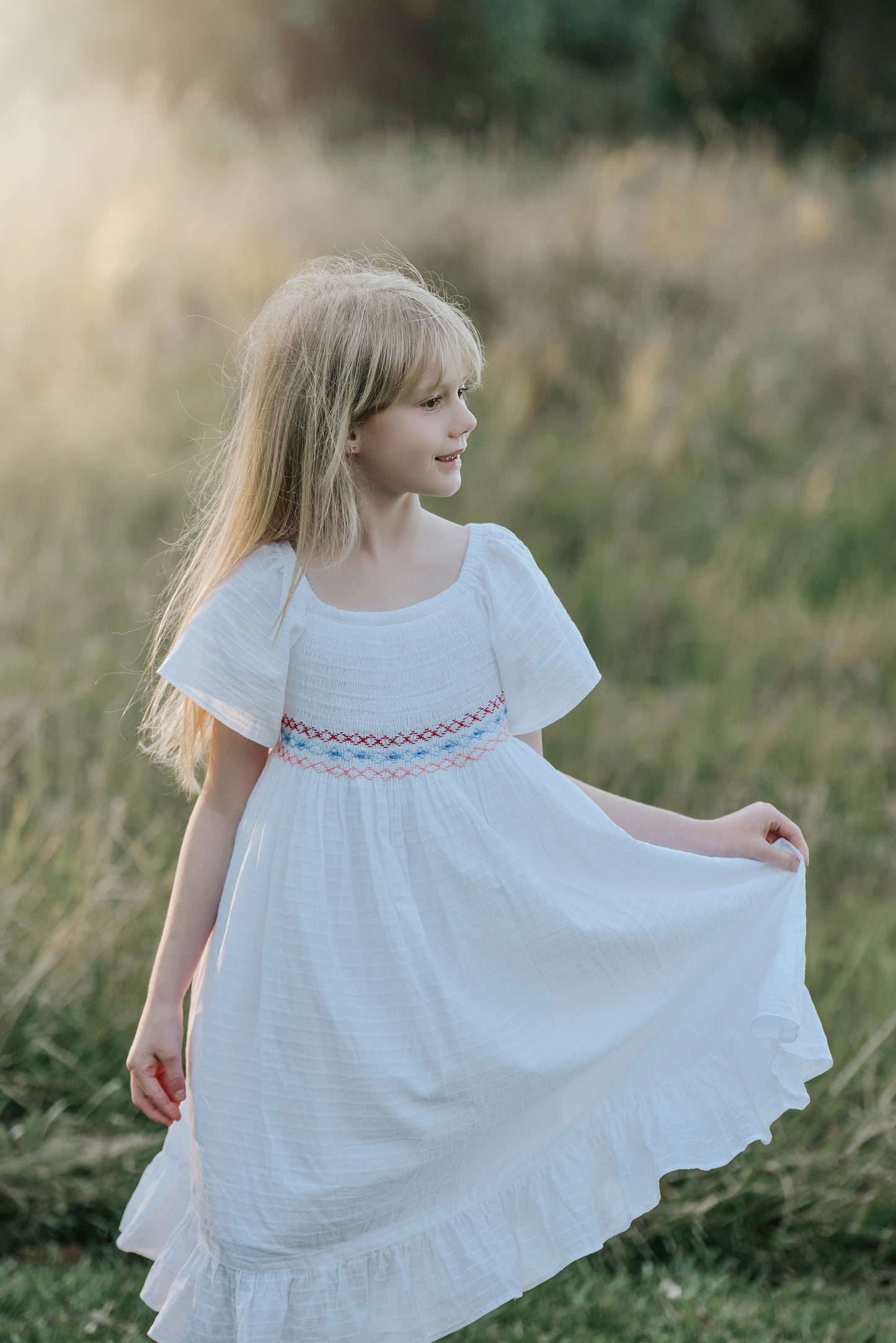 White Beauty Smocked Dress